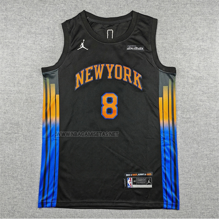 Camiseta New York Knicks Og Anunoby NO 8 Statement 2025-26 Negro